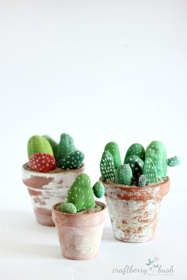 Cactuses- 2 ways to make them. Great gift project:)-cactus-painted-rocks-jpg