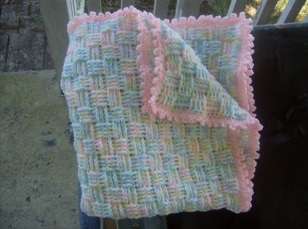 Some of my crocheted Items...Just a few.-basket-weave-baby-blanket-jpg
