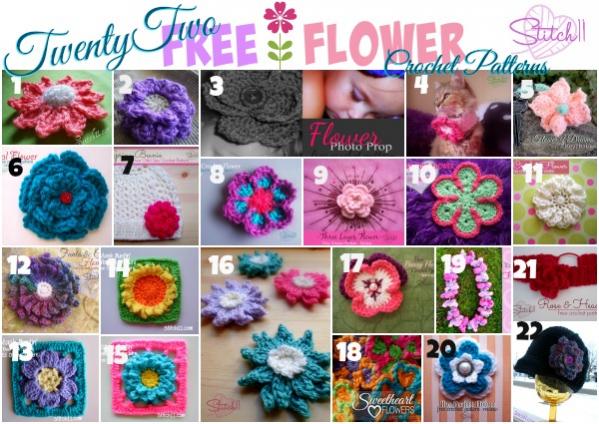 Twenty Two FREE crochet flower patterns.-twenty-free-flower-crochet-patterns-jpg