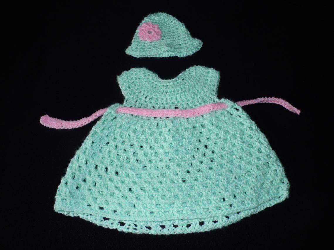 First Crocheted Baby Hat &amp; Dress-sam_4276-jpg