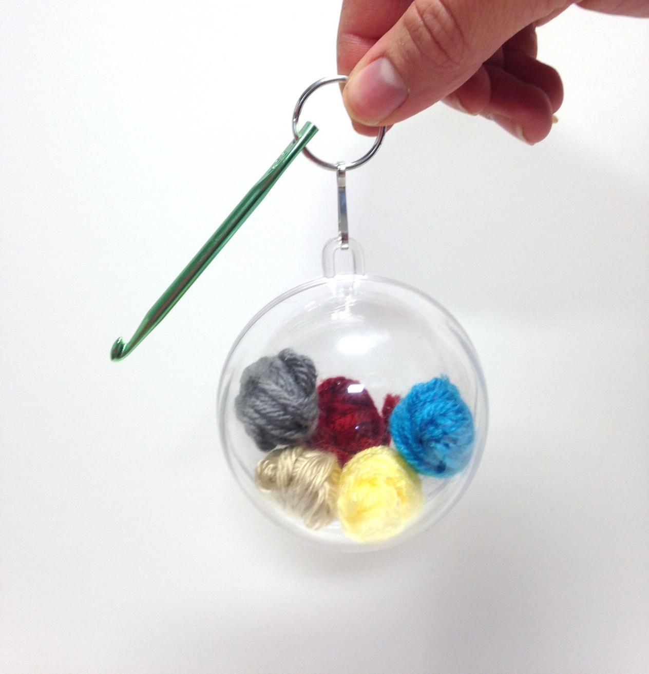 Our New Crochet Hook Key Chain Ornament Kits-roundornamentfinished-jpg