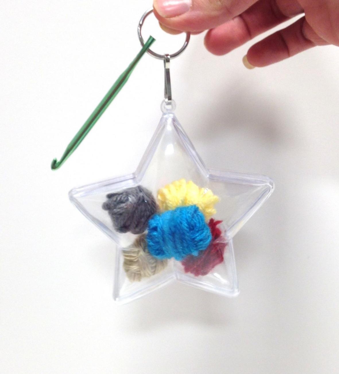 Our New Crochet Hook Key Chain Ornament Kits-starornamentwithyarn-jpg