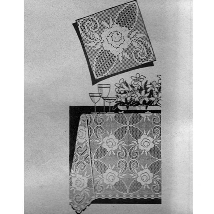 Rose Filet Crochet Square -- Mail Order Designs-american-weekly-3194-rose-filet-crochet-jpg