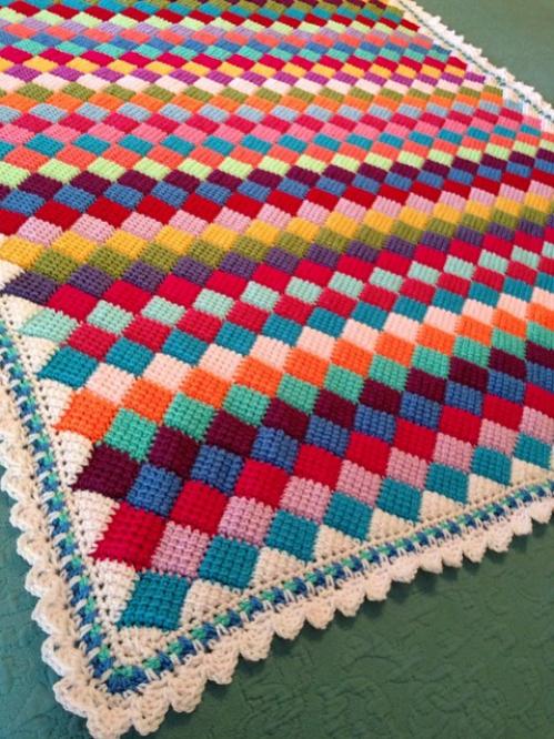 Tunisian Crochet Entrelac Throw - Free Pattern-tunisiancrochetentrelacthrow-jpg