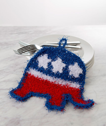 Crochet Patriotic Elephant Scrubby-8854656876574-jpg