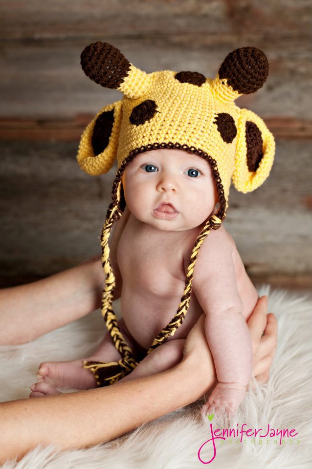 Crochet Giraffe Baby Hat, PATTERN FOUND HERE: http://crochet-giraffee-crochet-hat-free-pattern-jpg
