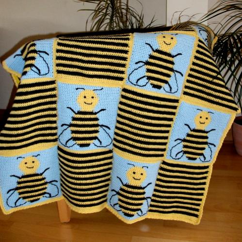 Bee Squares Blanket - Free Pattern-beesquaresblanket-jpg