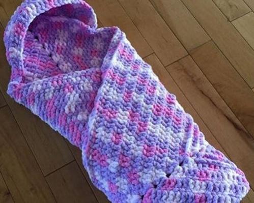 Crochet Cuddly Snuggly Hooded Baby Blanket - Free Pattern-hoodedbabyblanket-jpg