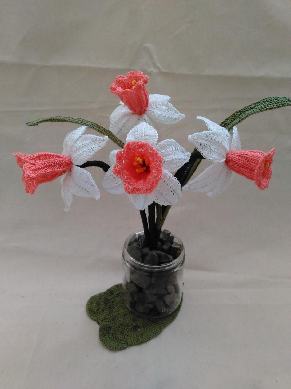 Crochet Daffodils (Pink Species)-img_20170120_164705-jpg