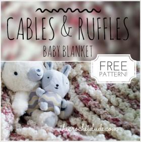 Cables &amp; Ruffles Baby Blanket - free crochet pattern-cables-ruffles-blanket-swag-jpg