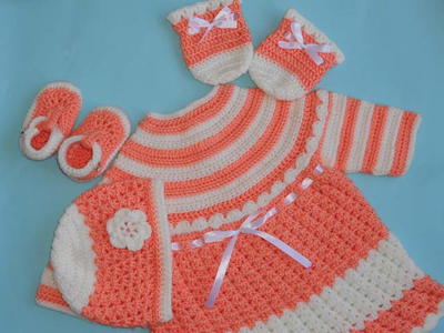 Baby Dress, Hat, Booties, Mittens Free Crochet Pattern (English)-baby-dress-hat-booties-mittens-free-crochet-pattern-jpg