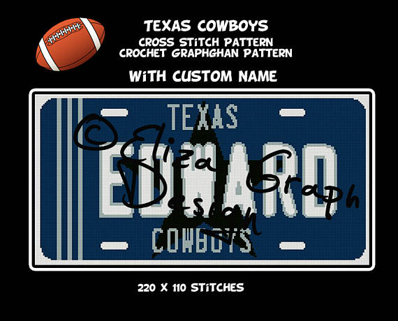 License Plate CROCHET Graphghan Blanket Pattern Texas Cowboys-il_570xn-1238674941_hwp4-jpg