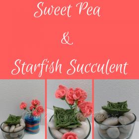 Beach Themed Terrarium: Sweet Pea Flower &amp; Starfish Succulent-sweet-pea-starfish-succulent-1-jpg