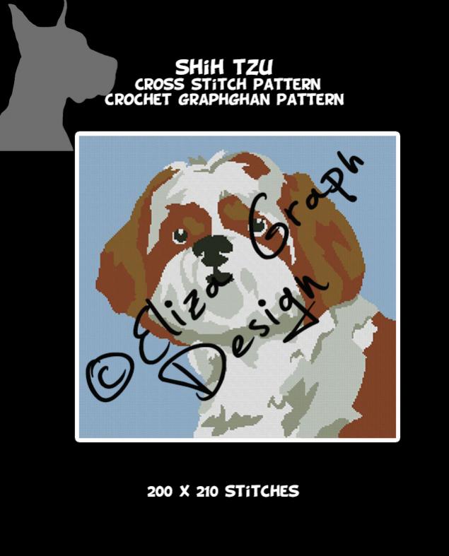Selling: Dog Breeds Crochet Graphghan Blanket Patterns-shih-tzu0-jpg