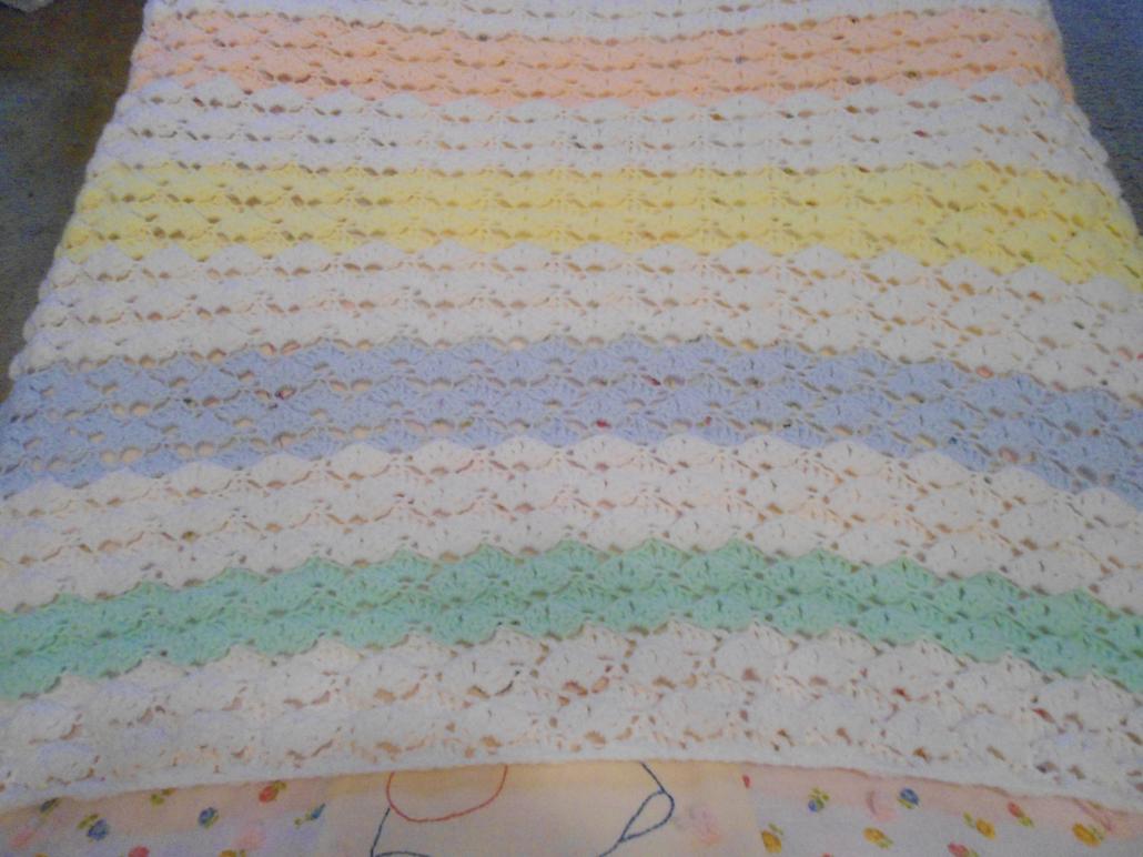 Crochet Long Loop Shell Stitch by My Picot-rainbow-baby-afghan-002-jpg