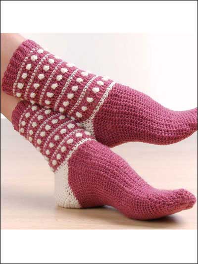 Polka Dot Popcorn Socks Free Crochet Pattern (English)-polka-dot-popcorn-socks-free-crochet-pattern-jpg