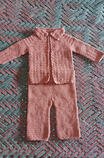 Crochet Baby Set-sweater &amp; pants for 12 mos.-dress-jpg