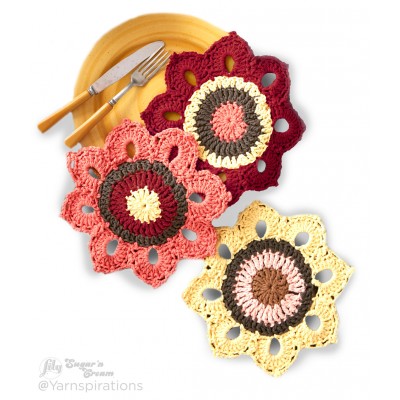 Woodsy Sunflower Dishcloths Free Crochet Pattern (English)-woodsy-sunflower-dishcloths-free-crochet-pattern-jpg