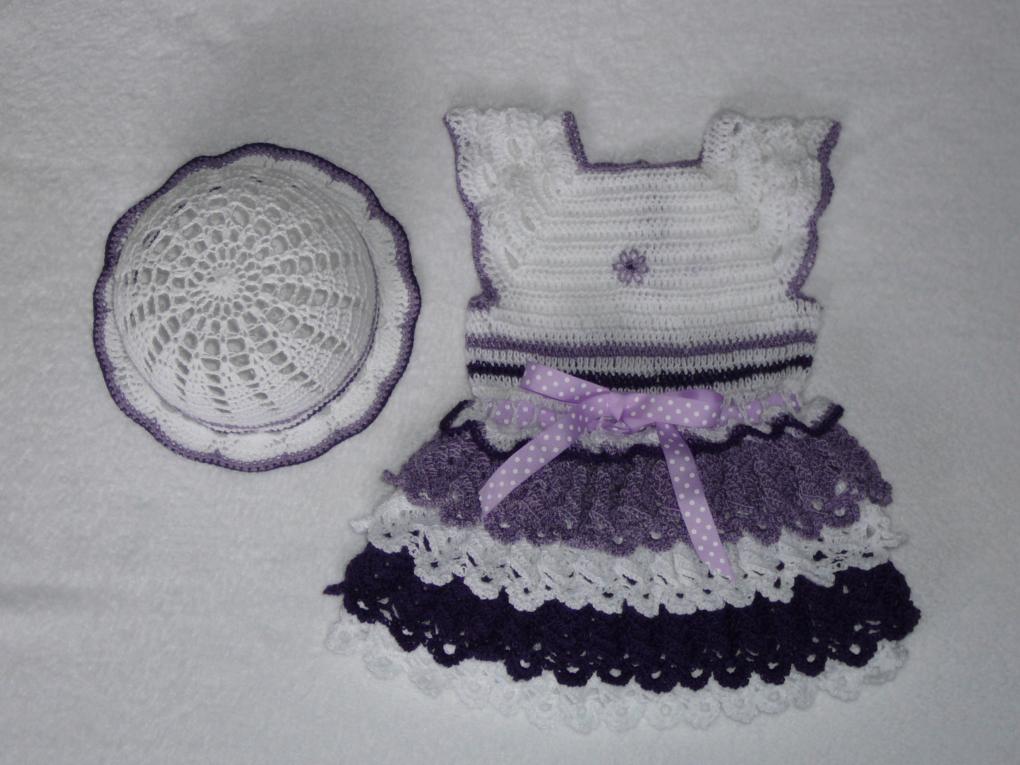 Things I have crocheted my my new grand daughter-dress-hat-jpg