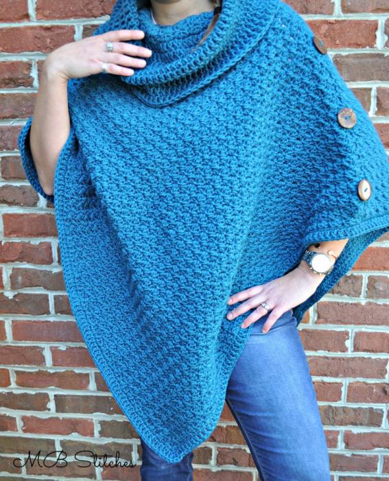 Teal Poncho for Women-teal-jpg