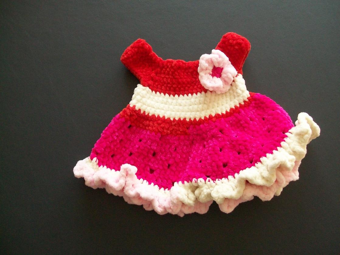 Crochet Baby Dress, chest 14&quot;-006-jpg