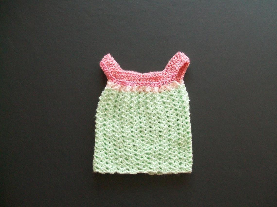 Crochet Baby Dress, chest 14&quot;-008-jpg