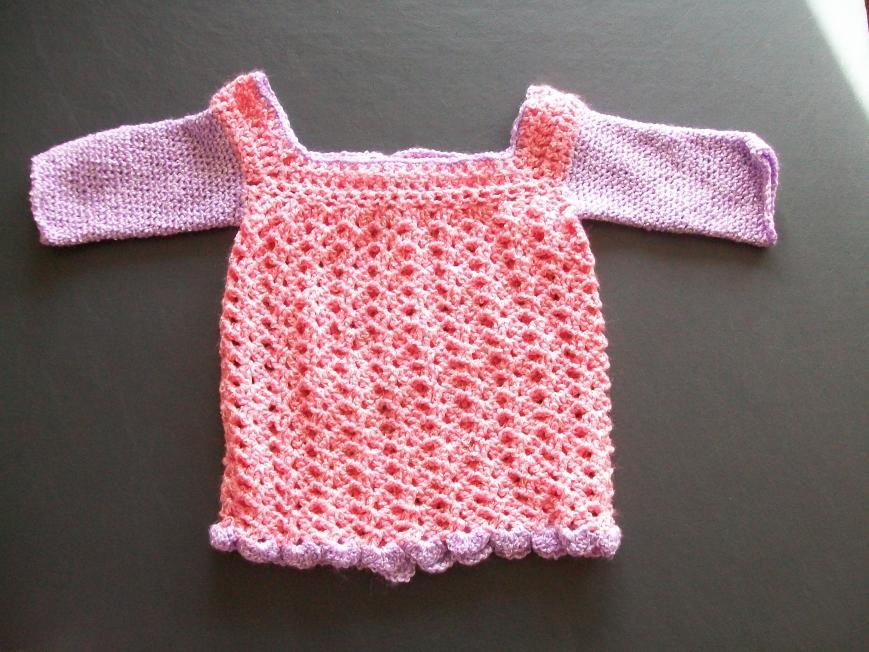 Crochet Baby Dress, chest 14&quot;-011-jpg