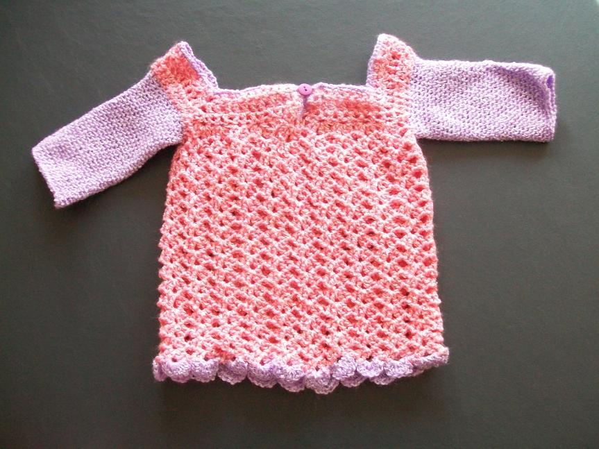 Crochet Baby Dress, chest 14&quot;-012-jpg