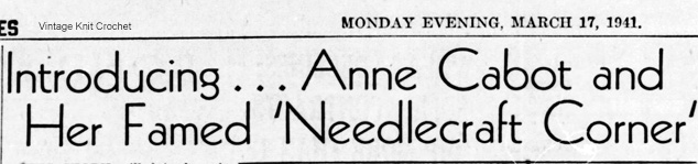 Introducing Anne Cabot - 1941 Newspaper Announcement-introducing-anne-cabot-1941-jpg