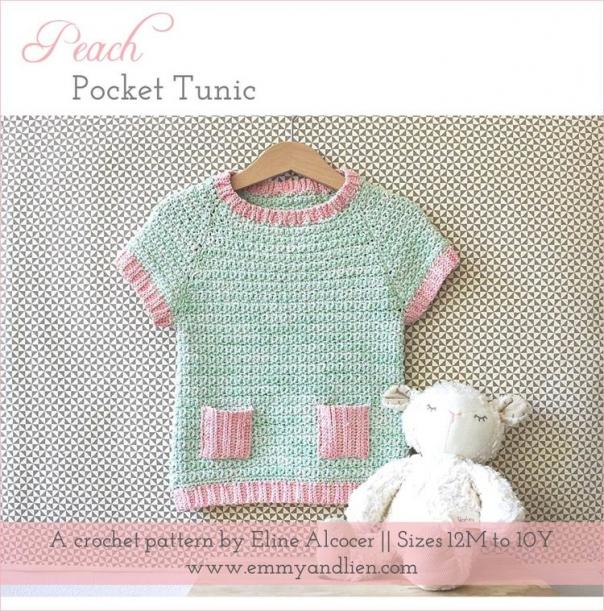 Peach Pocket Tunic for Girls, 1-10 yrs-tunic-jpg