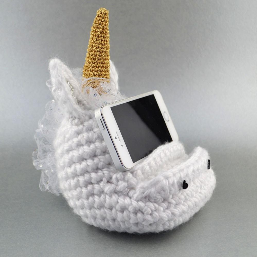 Unicorn Mobile Cell Phone Holder, free-crochet-unicorn-3s-jpg
