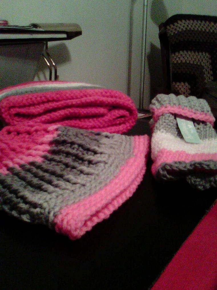 Fun Crochet Questions: What are you working on for the month of October?-hat-scarf-fingerless-gloves-jpg