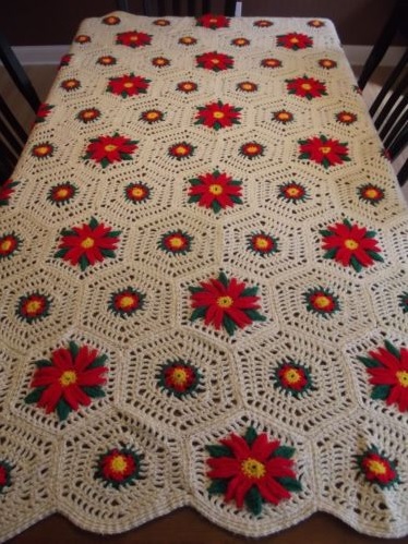 &quot;THE POWERFUL POINSETTIA&quot; available at GrannyBlankets.com-afghan-blankets-sale-jpg