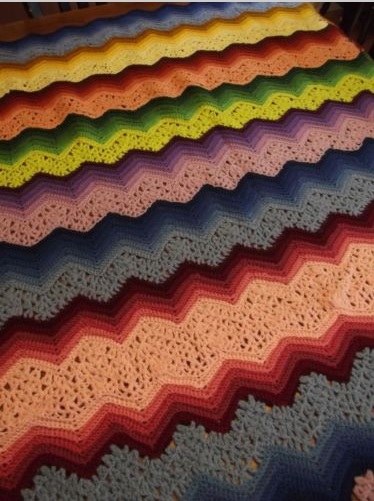&quot;COLORFULLY CASCADING&quot; available at GrannyBlankets.com-beautiful-afghan-blanket-jpg