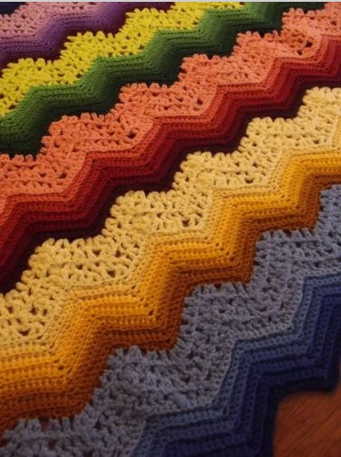 &quot;COLORFULLY CASCADING&quot; available at GrannyBlankets.com-beautiful-handmade-blanket-jpg
