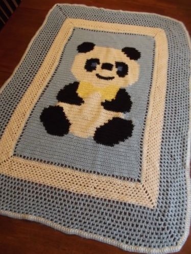 &quot;PANDA BEAR&quot; available at GrannyBlankets.com-panda-bear-blanket-jpg