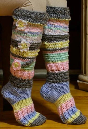 Colorful Knee Socks Free Crochet Pattern (English)-colorful-knee-socks-free-crochet-pattern-jpg