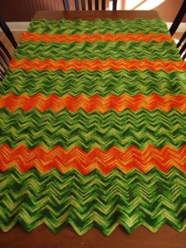 &quot;CRAZY WAVY&quot; A crazy looking chevron afghan blanket at GrannyBlankets.com-crochet-granny-blankets-sale-jpg