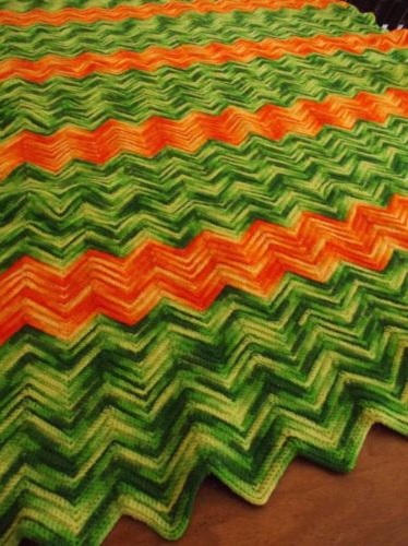 &quot;CRAZY WAVY&quot; A crazy looking chevron afghan blanket at GrannyBlankets.com-crochet-blankets-sale-jpg
