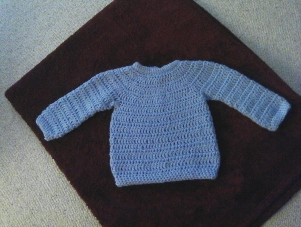Pivture of Baby boy Blue pullover just finished-baby-boy-blue-pullover-jpg