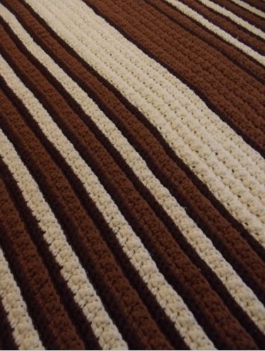 &quot;CHOCOLATE CAKE&quot; A handmade striped afghan for sale at GrannyBlankets.com-brown-handmade-blanket-jpg