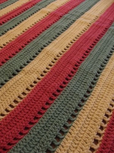 &quot;PERFECTLY STRIPED II&quot;  A nice handmade crochet afghan at GrannyBlankets.com-striped-afghan-blankets-sale-jpg