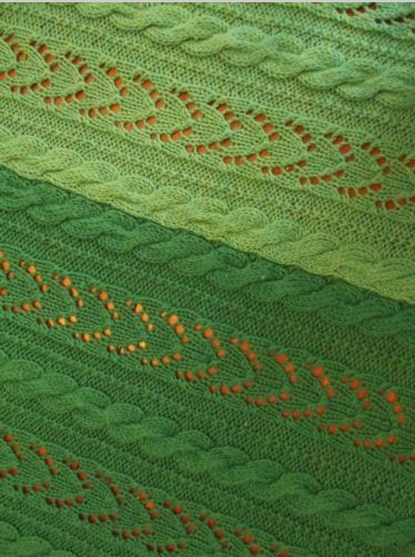 &quot;GREEN CABLE&quot; Cable afghan blanket design available at GrannyBlankets.com-cable-afghan-blankets-jpg