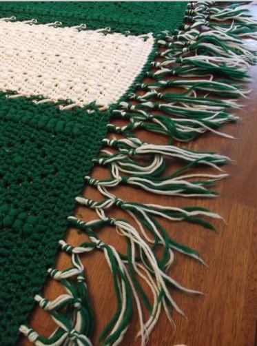 &quot;THE SPARTAN&quot; A green and white handmade crochet blanket at GrannyBlankets.com-green-afghan-blanket-sale-jpg