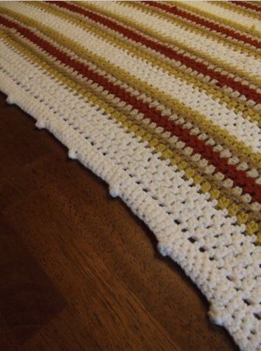 &quot;EARTH TONES II&quot; Handmade striped afghan blanket available at GrannyBlankets.com-earth-tones-ii-afghan-blankets-jpg
