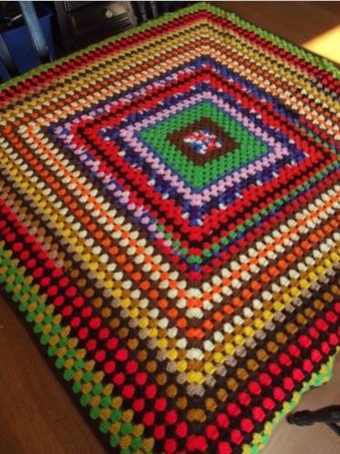&quot;VINTAGE AND VIBRANT&quot;  Afghan throw with multiple vibrant colors.  GrannyBlankets.com-colorful-handmade-afghan-jpg