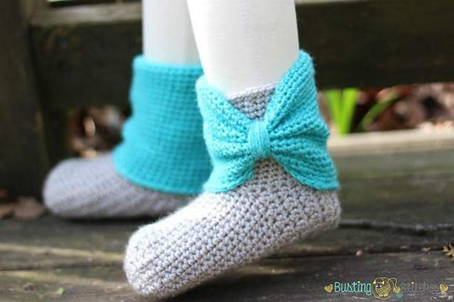 Bow Cuff Slipper Boots for Toddler, Child and Adult-boots-jpg