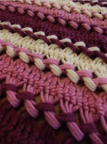 &quot;PRETTY IN PINK&quot;  A beauty available at GrannyBlankets.com-pink-afghan-throw-blankets-sale-jpg