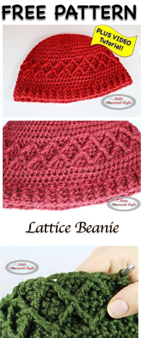 Lattice Beanie and Scarf for Women-lattice-jpg