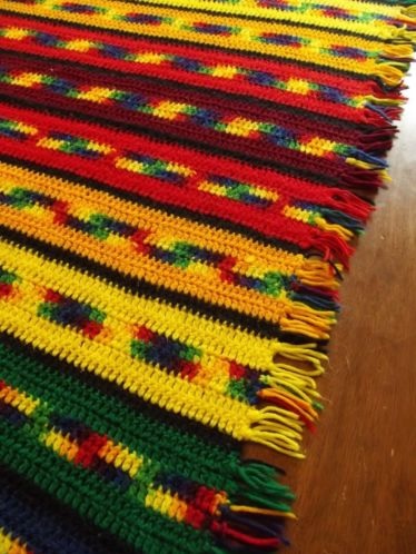&quot;CRAZY CRAYON&quot;  All the colors in a Crayon box.  GrannyBlankets.com-colorful-handmade-afghan-blankets-sale-jpg